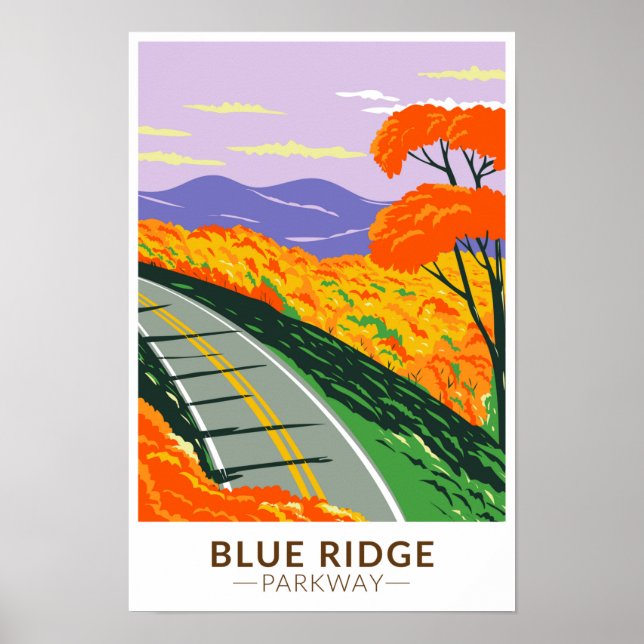 Blue Ridge Parkway Vintage  Poster (Framsidan)