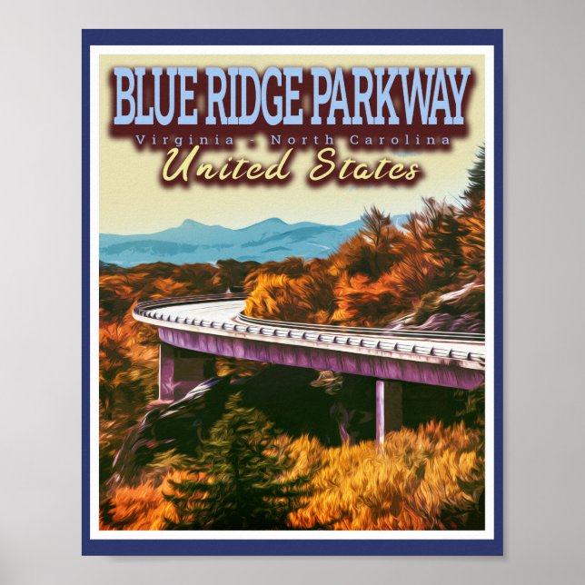 BLUE RIDGE PARKWAY - VIRGINIA - NORTH CAROLINA US POSTER (Framsidan)