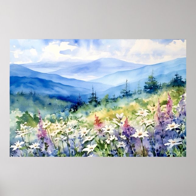 Blue Ridge Scenic Landscape Art Poster (Framsidan)