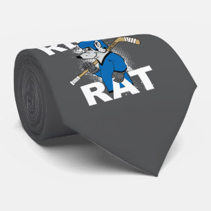 Blue Rink Råtta Hockey Mörk Grått Tie Slips