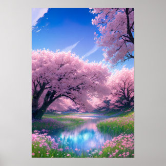 Blue River i Rosa Paradise Poster