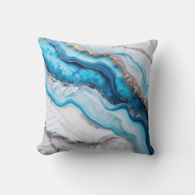 Blue River Marble Kudde (Framsida)