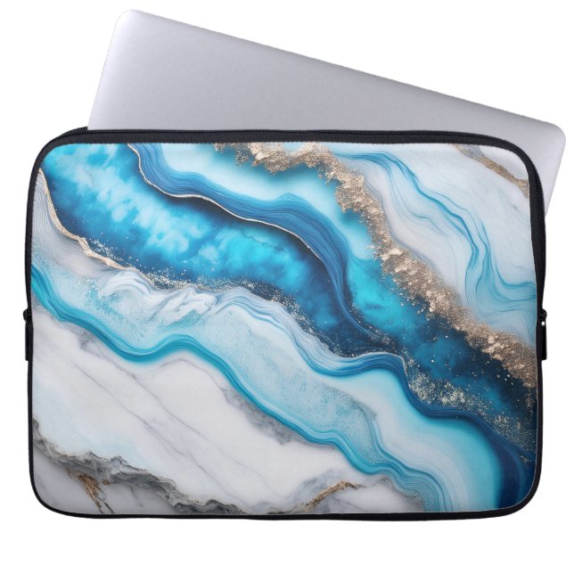 Blue River Marble Laptop Fodral (Framsidan)