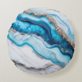 Blue River Marble Rund Kudde