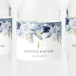 Blue ro Baptism Vattenflaskor Etikett