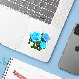Blue ro blåa blommor klistermärken