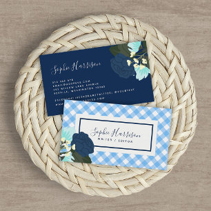 Blue Ro Blommigt och Blue Gingham Visitkort