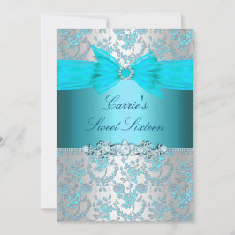 Blue Ro Bow Sweet sixteen Inbjudan