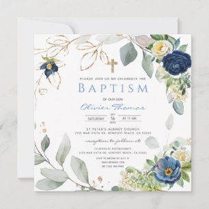 Blue Ro Boy Baptism-inbjudan