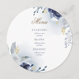 Blue ro bröllop Menu Meny