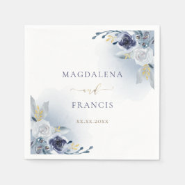 Blue ro bröllop pappersservett