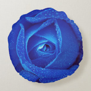 Blue ro bud rund kudde