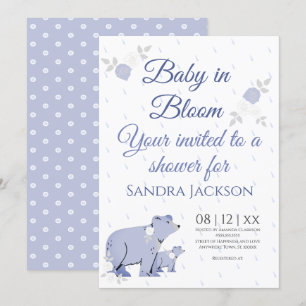 Blue Ro Cute Momma Bear Boy Shower Bjud in från Bl Inbjudningar