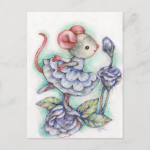 Blue Ro - Cute Mouse Art-vykort Vykort