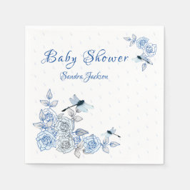 Blue Ro Dragonfly Boy Baby Shower Pappersservett