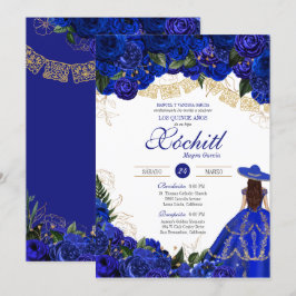 Blue Ro Elegant Charro Quinceanera Inbjudningar
