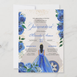 Blue Ro Finare Quinceanera Western Charro Invita Inbjudningar