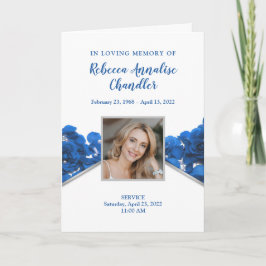 Blue Ro Funeral Program | Memorial Program