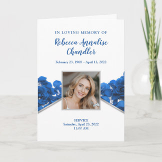Blue Ro Funeral Program | Memorial Program