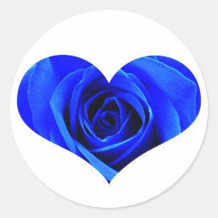 Blue Ro Heart Sticker Runt Klistermärke