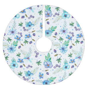 Blue ro julgransmatta borstad polyester