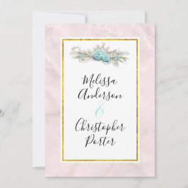Blue Ro och Krona Blommigt Bouquet Bröllop Inbjudningar