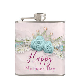 Blue Ro och Krona Blommigt Bouquet Mors dag Fickplunta