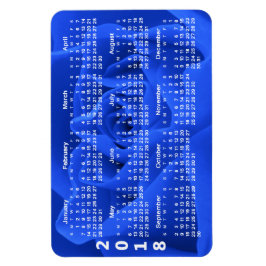 Blue Ro Petals 2018 Calendar Magnet