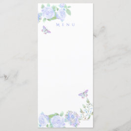 Blue Ro Ribbon Monogram Bröllop Meny