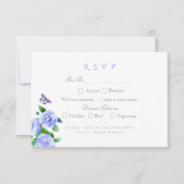 Blue Ro Ribbon Monogram Bröllop OSA Kort