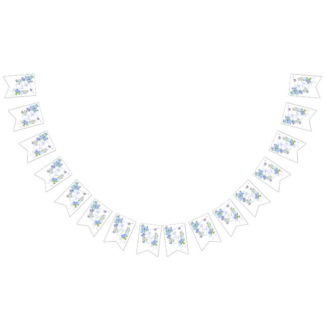 Blue Ro Ribbon Monogram Vimplar (Alla)