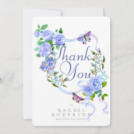 Blue Ro Ribbon Tack Julkort