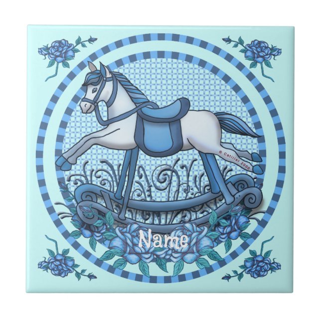 Blue Ro Rocking Horse Kakelplatta (Framsidan)