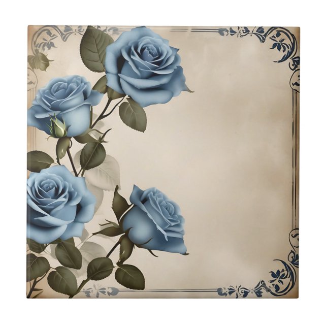 Blue Ro Shabby Kakelplatta (Framsidan)
