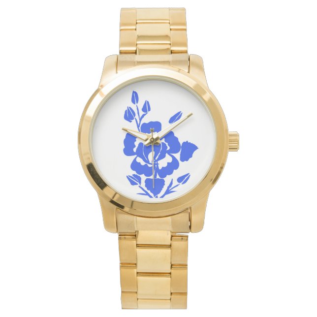 Blue Ro Silhouette Guld Band Dam Watch Armbandsur (Framsida)