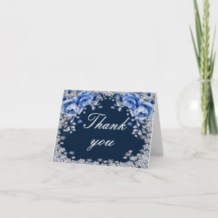 Blue Ro Snowflake-jul Bröllop Tack Kort