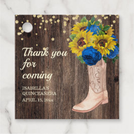 Blue Ro Sunblommor Barn Wood Boots Tack Gåvor Etiketter