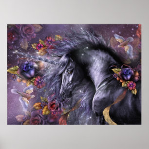 Blue Ro Unicorn Art Poster