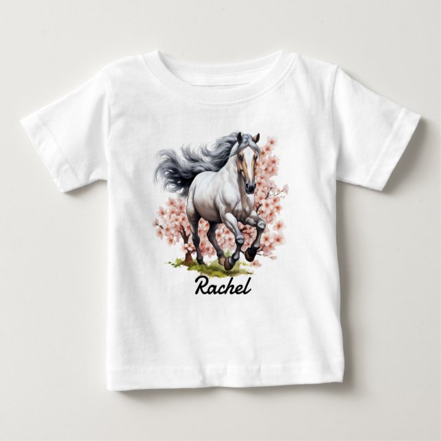 Blue Roan Running Vild Horse T Shirt (Framsida)