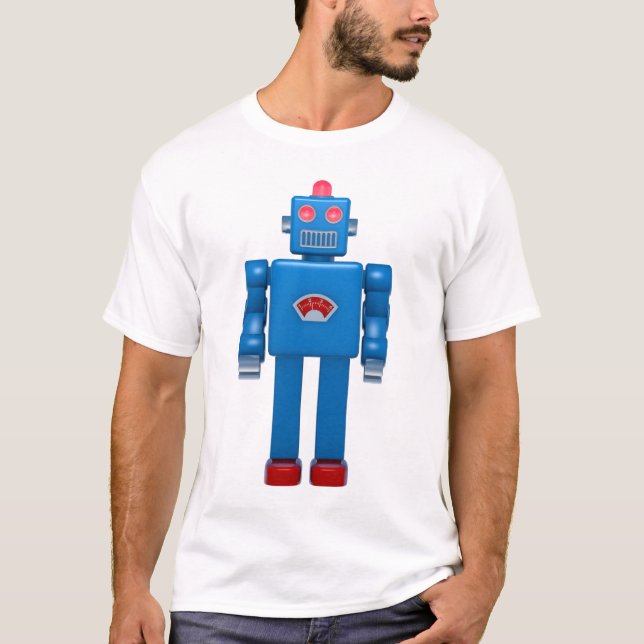 Blue Robot 02 T Shirt (Framsida)