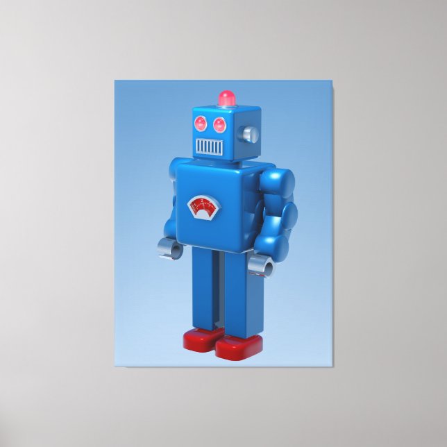 Blue Robot Canvastryck (Framsida)