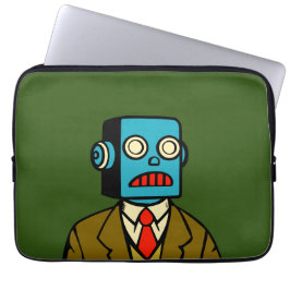 Blue Robot Laptop Fodral