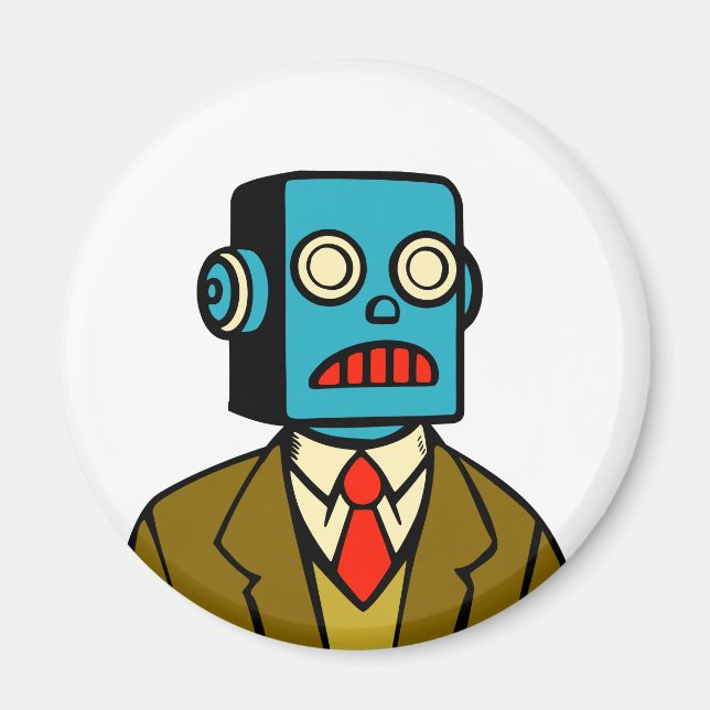 Blue Robot Magnet (Framsidan)