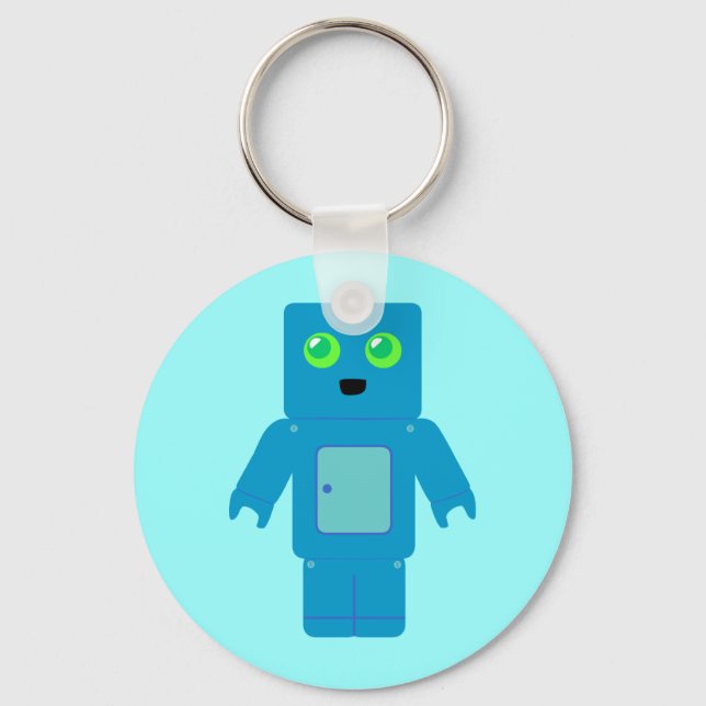 Blue Robot Nyckelring (Framsida)