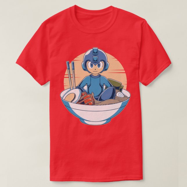 Blue Robot Ramen T Shirt (Design framsida)