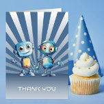 Blue Robot Theme Birthday Tack<br><div class="desc">Tack för ditt kort.</div>