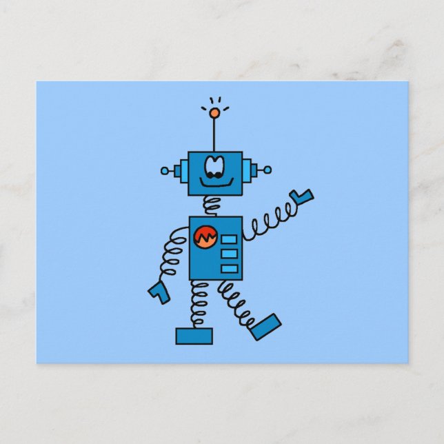 Blue Robot Tshirts och Gifts Vykort (Framsida)