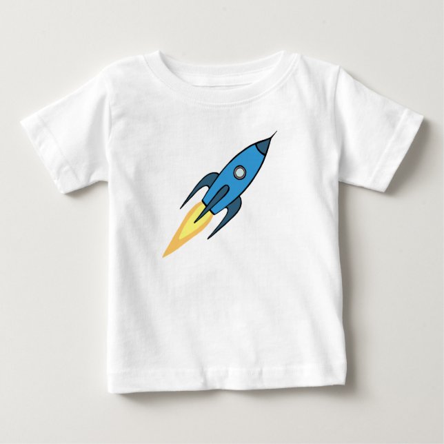 Blue Rocket Frakt Rymden Personlig Boy Cute Tee (Framsida)