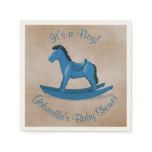 Blue Rocking Horse Baby Shower
