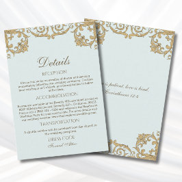 Blue Rococo Vintage Christian Wedding Details  Tilläggskort